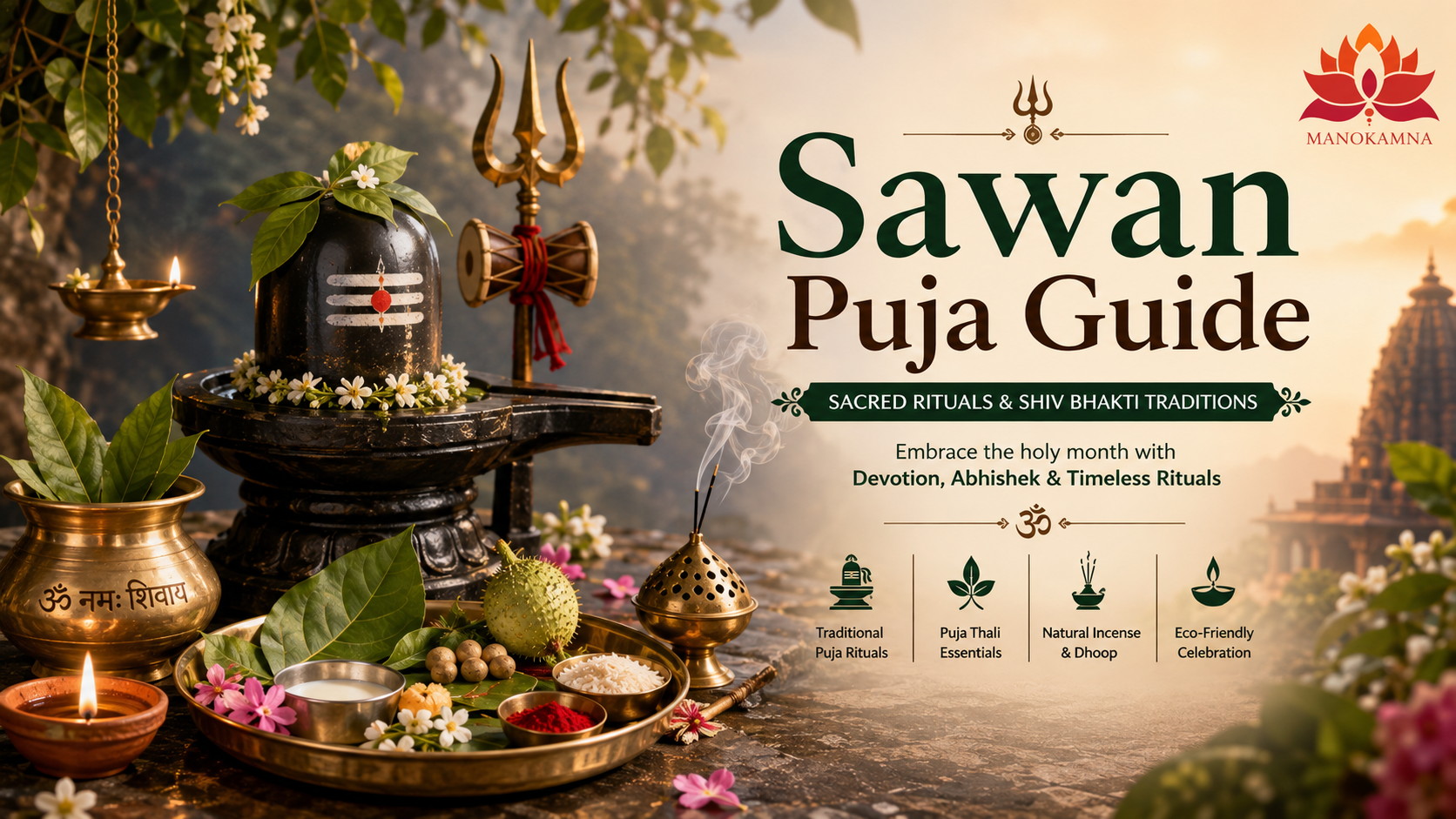 Sawan Puja ritual with Lord Shiva abhishek and sacred offerings