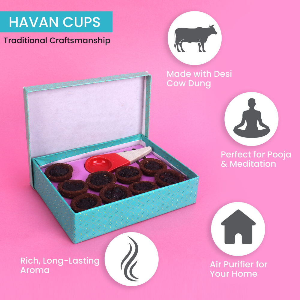 Manokamna Pure Sambrani Havan Cups Sandawood
